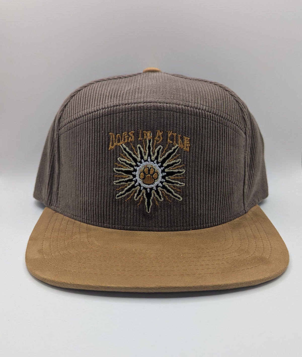 Dark Brown/ Light Brown Five Panel Corduroy Hat