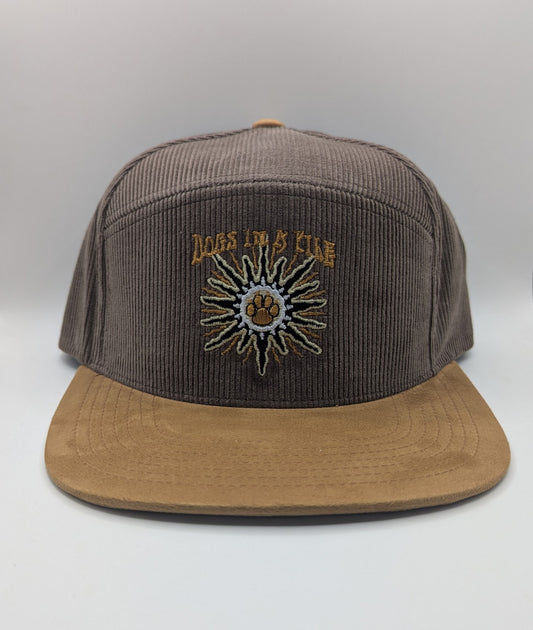 Dark Brown/ Light Brown Five Panel Corduroy Hat