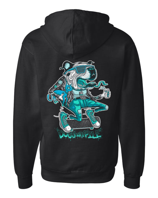 Skater Dog Zip-Up Hoodie