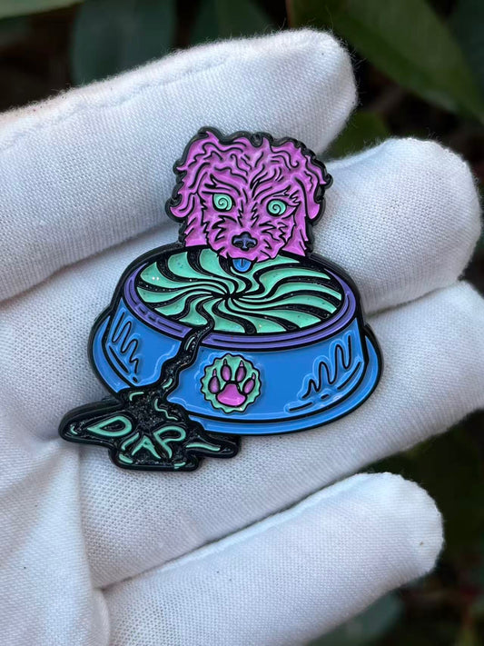 Purple Dog Bowl Pin